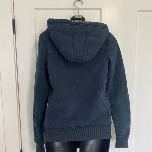 UWO Western Mustangs Navy Blue Vintage / Y2K Zip Up Hoodie Size Small - Picture 4 of 9